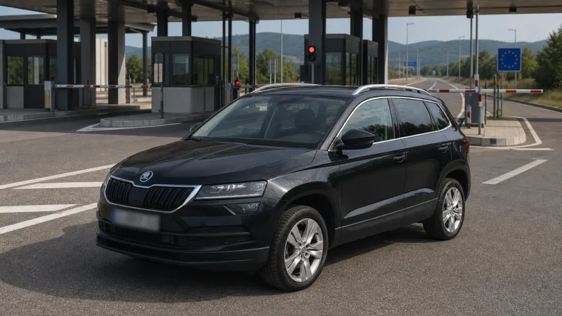 ZURO Cars rental vehicle prepared for approved cross-border travel from Serbia
